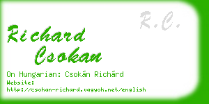 richard csokan business card