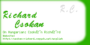 richard csokan business card